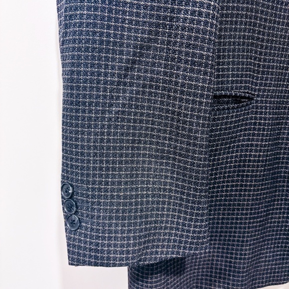JONES NEW YORK Eastman black and brown plaid wool blazer - Picture 5 of 8
